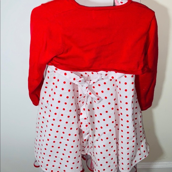 Red polka dot with coverup - Picture 2 of 3